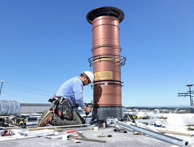 Installed chimney liner by Orange Chimney Sweep in Orange, CA