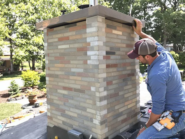 Orange Chimney Sweep completing a modern chimney remodel in Orange, CA
