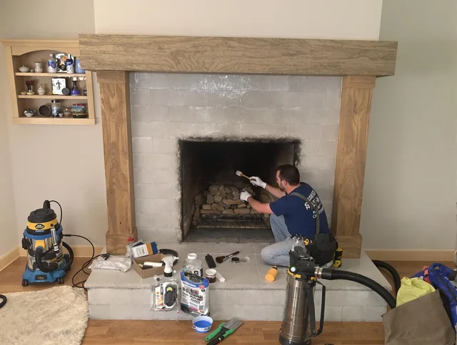 Detailed creosote removal process by Orange Chimney Sweep in Orange, CA