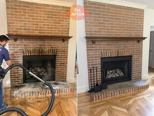 Orange Chimney Sweep carefully sanitizing a fireplace in Orange, CA