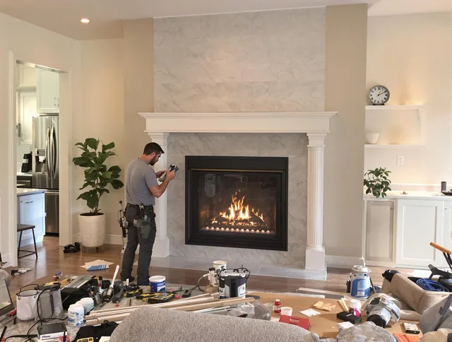 Newly installed fireplace by Orange Chimney Sweep in Orange, CA