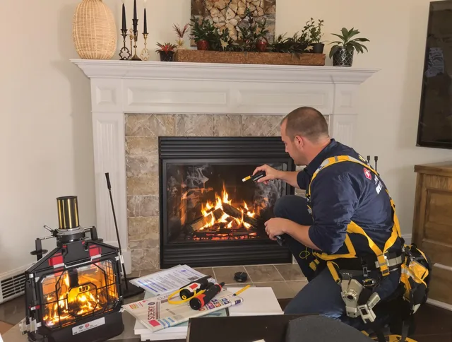 Safety-focused fireplace inspection by Orange Chimney Sweep in Orange, CA