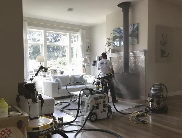 Soot removal service by Orange Chimney Sweep for a fireplace in Orange, CA